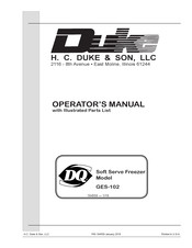 Duke GES-102 Operator’s Manual With Illustrated Parts List