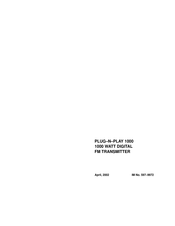 Broadcast Electronics PNP 1000 Manual