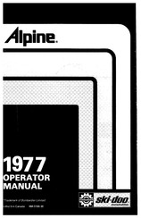 BOMBARDIER Ski-Doo Alpine 640 ER 1977 Operator's Manual