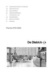 DeDietrich DTE1028X Directions For Use Manual