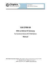 Chipkin CAS 2700-58 Manual