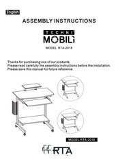 RTA Techni Mobili RTA-2018 Assembly Instructions Manual