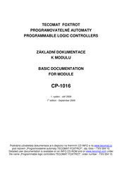 TECOMAT FOXTROT CP-1016 Basic Documentation