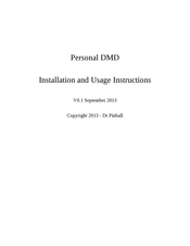 Dr Pinball Personal DMD Installation And Usage Instructions