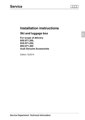 Audi 8V0.071.200 Installation Instructions Manual