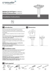 Crosswater Waldorf US-WF0613 Installation Instructions