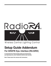 radioRA GRAFIK Eye RA-GRXI Setup Manual Addendum