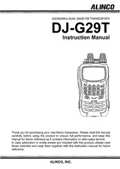 Alinco DJ-G29T Instruction Manual