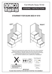 Donco kids 1019 Assembly Instructions Manual