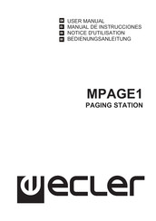 Ecler MPAGE1 User Manual