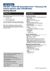 Advantech ITA-2231 Series Startup Manual