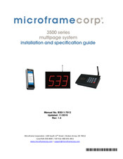Microframe Corporation MultiPage B3011 Installation And Specification Manual
