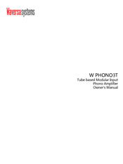 Waversasystems W PHONO3T Owner's Manual