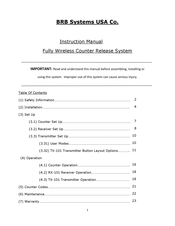 BRB Systems USA RX-101 Instruction Manual