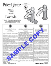 Black & Decker Price Pfister Portola 42 Series Manual