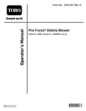 Toro Pro Force 44553 Operator's Manual