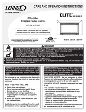 Lennox Elite EBVI25 Care And Operation Instructions Manual