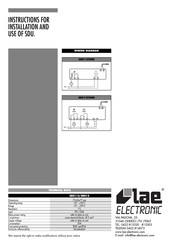 Lae Electronic SDU112 Instructions For Installation And Use