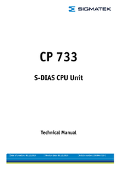 SIGMATEK CP 733 Technical Manual