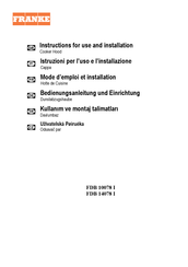 Franke FDB 14078 I Instructions For Use And Installation