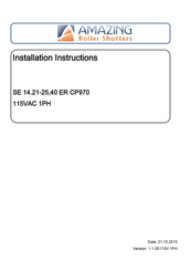 Amazing Roller Shutters SE14.21 CP 970 Installation Instructions Manual