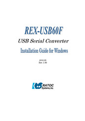 Ratoc Systems USB-Serial Converter REX-USB60F Installation Manual