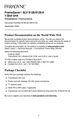 Paradyne FrameSaver SLV 9128-II Installation Instructions Manual