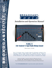 Broadcast Tools ProMix 12 Installation And Operation Manual