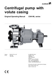 Allweiler CNH-ML Series Operating Manual