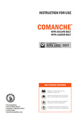 Fire Innovations COMANCHE NFPA LADDER BELT Instructions For Use Manual