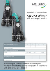 AQUATO PUMP Installation Instructions Manual