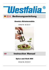 Westfalia 85 36 31 Instruction Manual