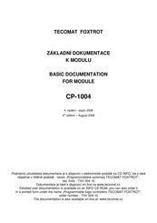TECOMAT FOXTROT CP-1004 Basic Documentation