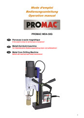 Promac MDA-50Q Operation Manual
