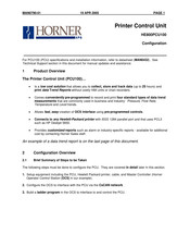 HORNER HE800PCU100 Configuration
