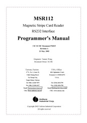 UIC MSR112-23 Programmer's Manual