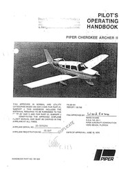 Piper CHEROKEE ARCHER II Pilot Operating Handbook