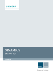 Siemens SINAMICS DCM List Manual