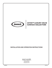Jacuzzi AVVIO Installation And Operation Instructions Manual