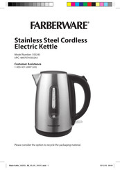 farberware stainless steel 1.7 liter electric tea kettle 550243