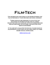 Film-Tech IREM EX-100GM3 Series Installation And Operation Manual