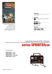 Lincoln Electric SPRINTERcar 2425 Operating Manual