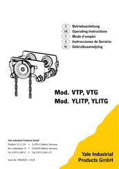 Yale YLITP Operating Instructions Manual