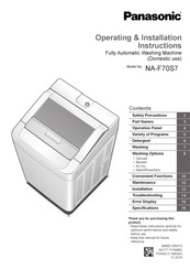 Panasonic NA-F70S7 Operating & Installation Instructions Manual