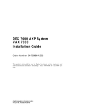 Digital Equipment 7000 AXP System Installation Manual