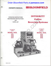 Bloomfield INTEGRITY 8754 Owner's Manual