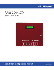 Mircom RAM-2944LCD Installation And Operation Manual
