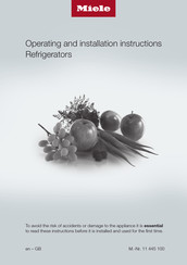 Miele K34223 i Operating And Installation Instructions