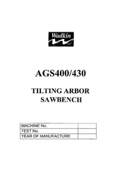 Wadkin AGS430 Manual
