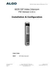 ALGO 8039 Installation/Configuration Manual